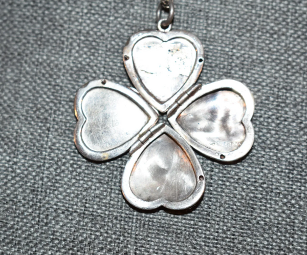  Clover Pendant, Antique Silver 4.9 Height, 2.5 Length, 0.4  Width