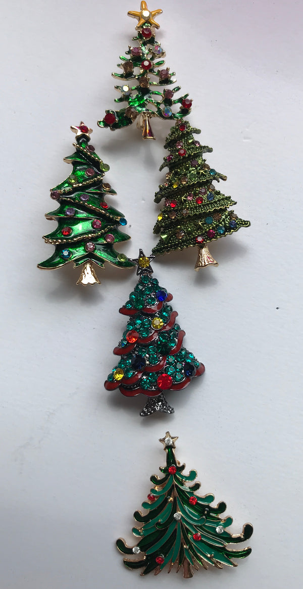 Christmas Tree Pins Brooches for the Holidays