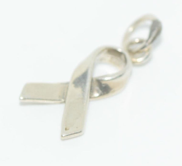 925 Sterling Silver Signed Ribbon Charm for Bracelet