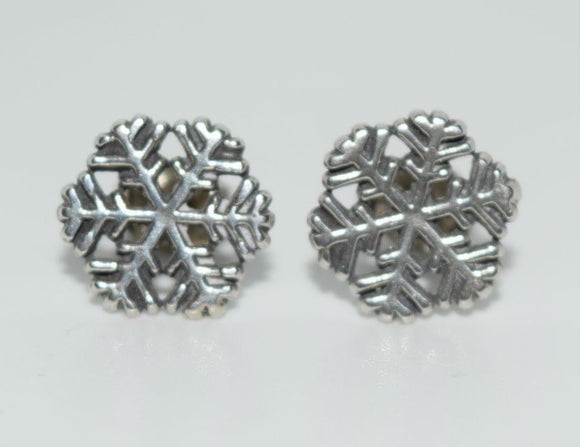 Sterling Snowflake Stud Earrings for the Holidays