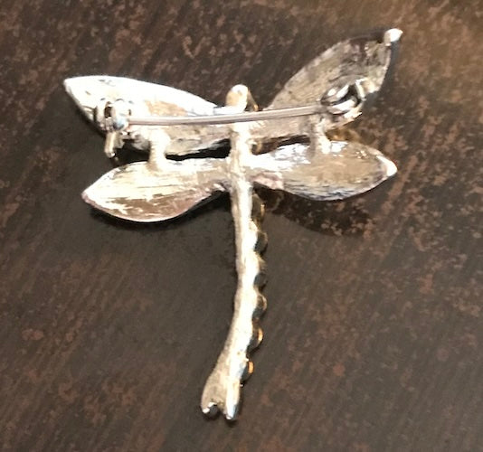 Blue Crystal Dragonfly Lapel Pin Brooch