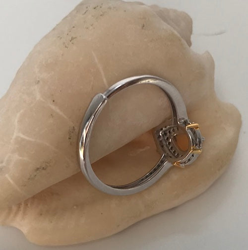 Pear Cut Natural White Opal Ring