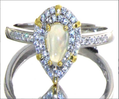 White Opal Ring