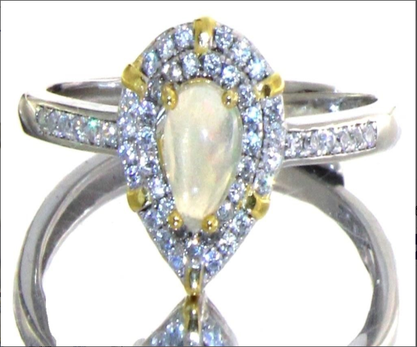 White Opal Ring