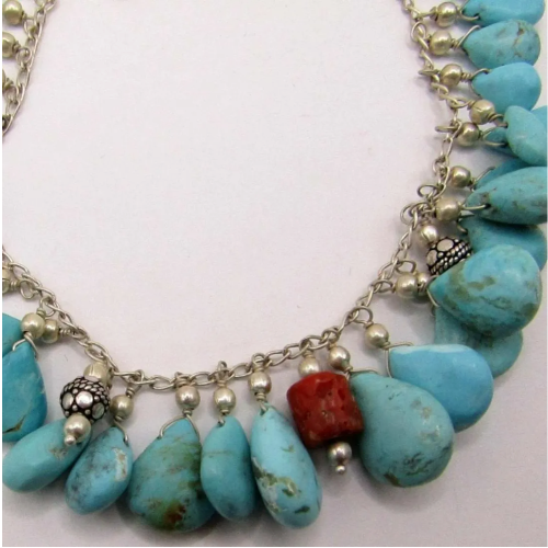 Sterling Turquoise Bracelet and Earring Set