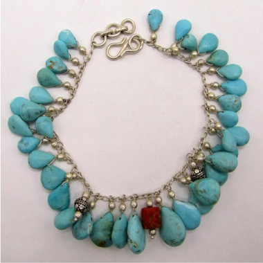 Sterling Turquoise Bracelet and Earring Set