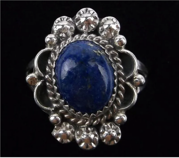 Navajo Freda Martinez Sterling Silver Lapis Ring