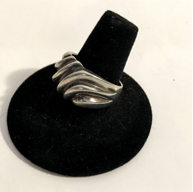 Vintage Mid-Century Modern Sterling Silver Wave Ring