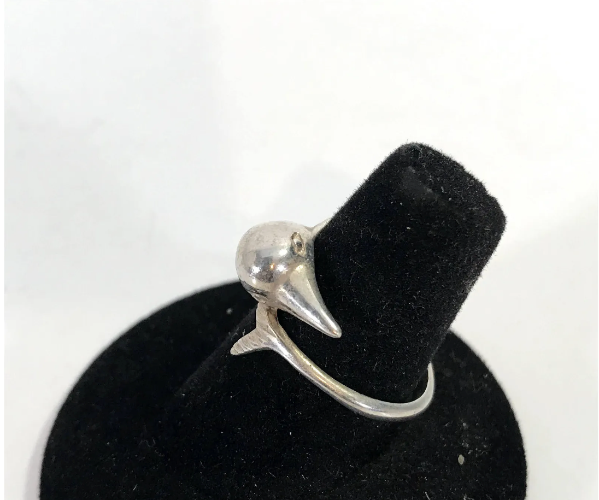 Vintage Sterling Silver Dolphin Ring