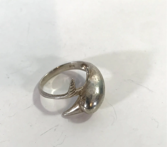 Vintage Sterling Silver Dolphin Ring
