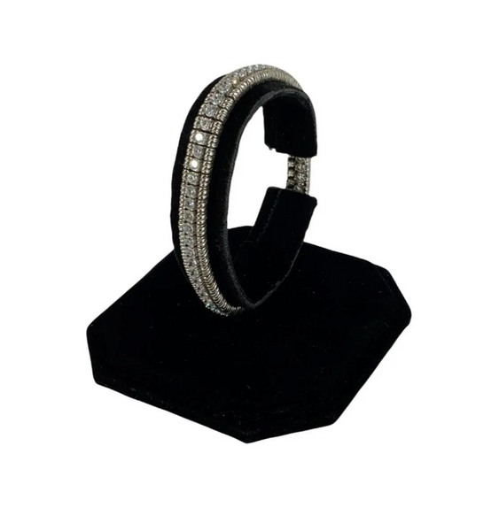 Vintage Sterling Silver Classic Round CZ Designer Bracelet