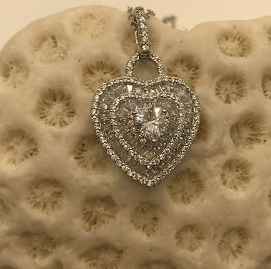 Sterling Silver Brilliant Heart Necklace