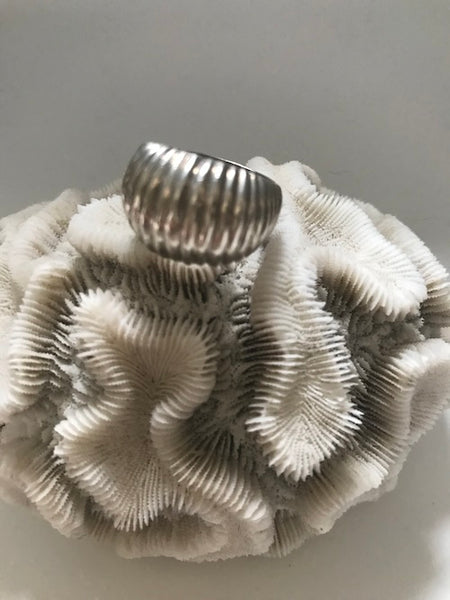 Sterling Ribbed Dome Ring