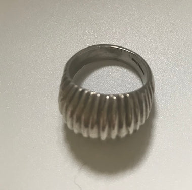 Sterling Ribbed Dome Ring