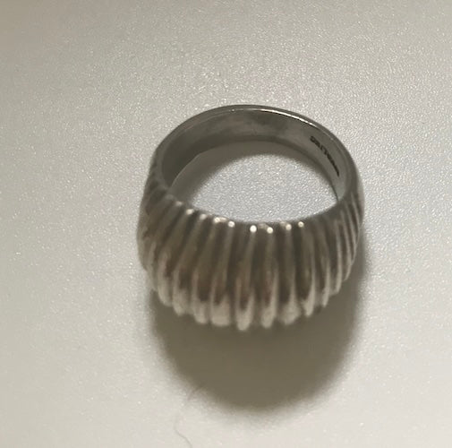 Sterling Ribbed Dome Ring