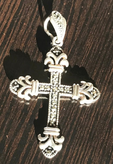 Sterling Marcasite Cross pendant