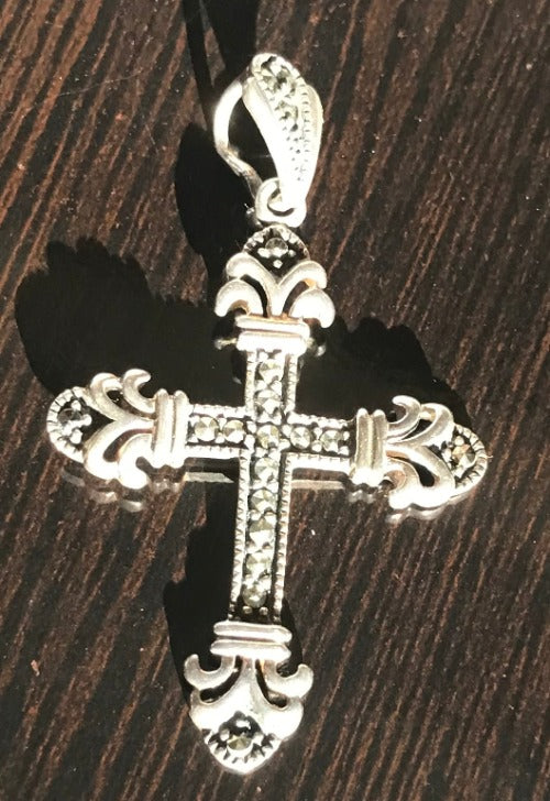 Sterling Marcasite Cross pendant
