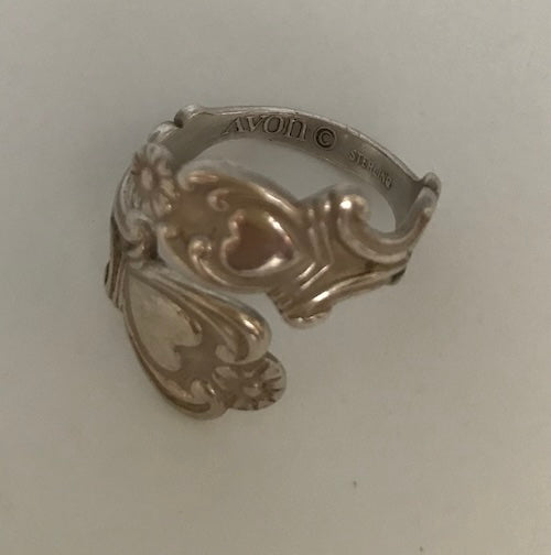 Lovers Hearts Ring Signed Collectible Adjustable Sterling Silver