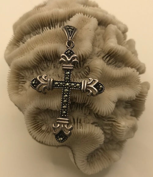 Sterling Marcasite Cross pendant