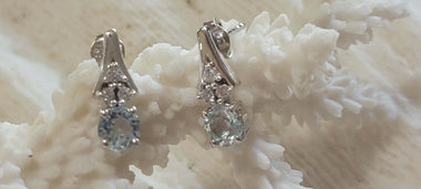 1.36 ct Sky Blue Topaz Sterling Silver Post Earrings