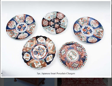 5 Japanese Porcelain Imari Chargers