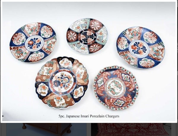 5 Japanese Porcelain Imari Chargers