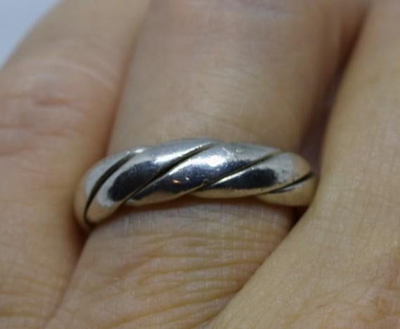 Vintage Heavy Sterling Silver Size 6.25 Mexico Weave Band