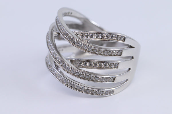 925 Sterling Silver Braided Ring Size 7