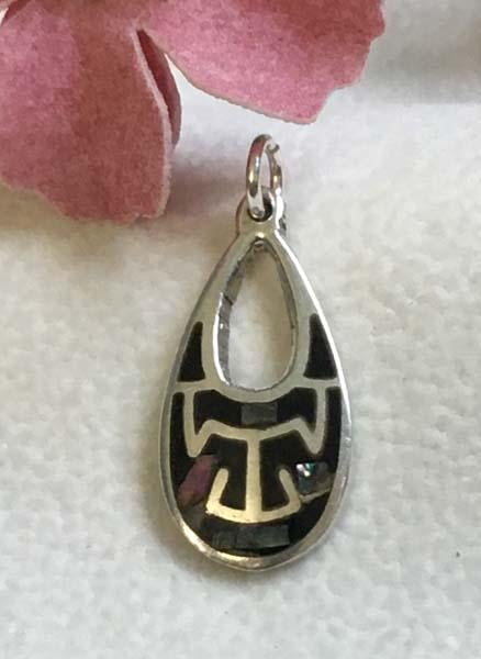 Native Mexican American 950 Sterling Silver Abalone Pendant