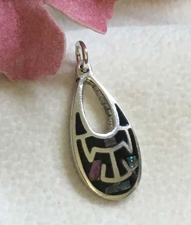 Native Mexican American 950 Sterling Silver Abalone Pendant