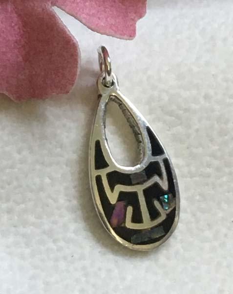 Native Mexican American 950 Sterling Silver Abalone Pendant