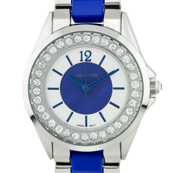 Charles Latour Pearlized Dial Core with Crystal Bezel Ladies Watch