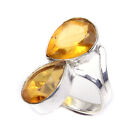 Designer Cut Citrine Amazing Handmade Jewelry Ring 7''