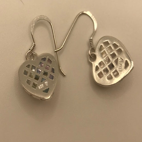 Genuine Diamond Heart Dangle Earrings