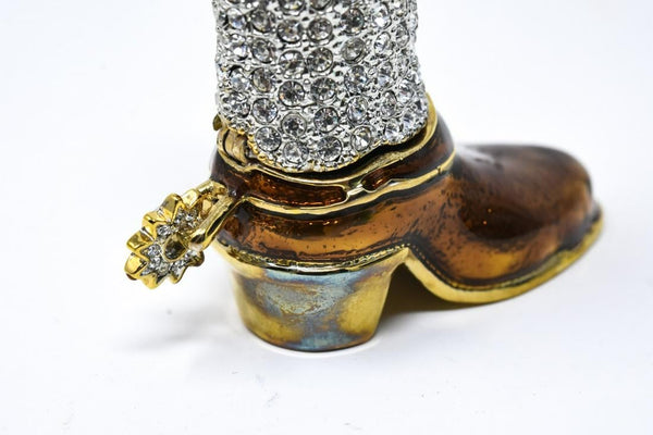 Enamel & Rhinestone Cowboy Boot in Decorative Box