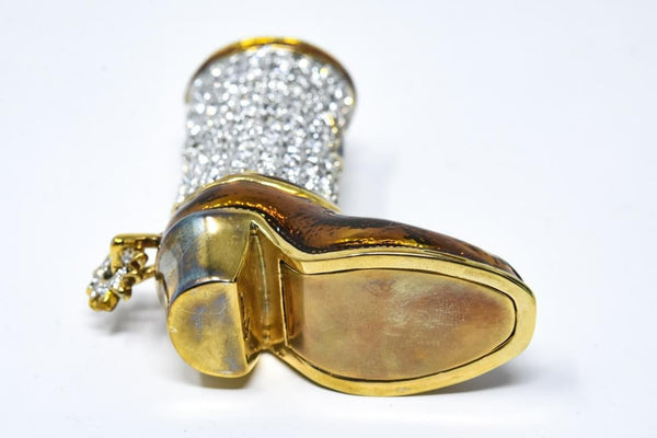 Enamel & Rhinestone Cowboy Boot in Decorative Box