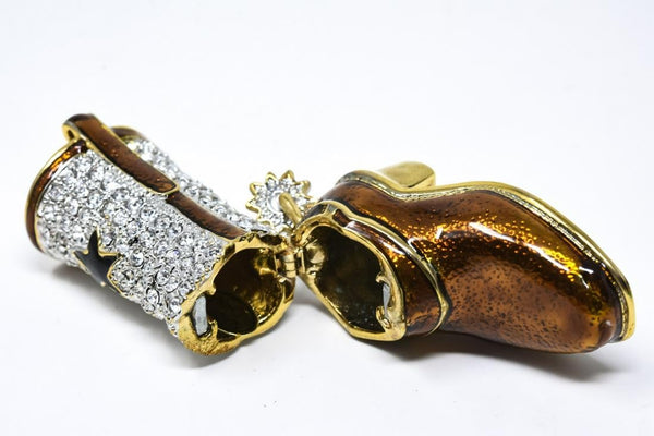 Enamel & Rhinestone Cowboy Boot in Decorative Box