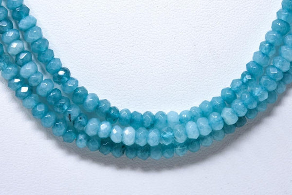 Faceted Aqua Blue Topaz & Sterling Necklaces