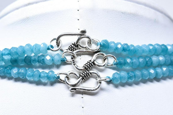 Faceted Aqua Blue Topaz & Sterling Necklaces