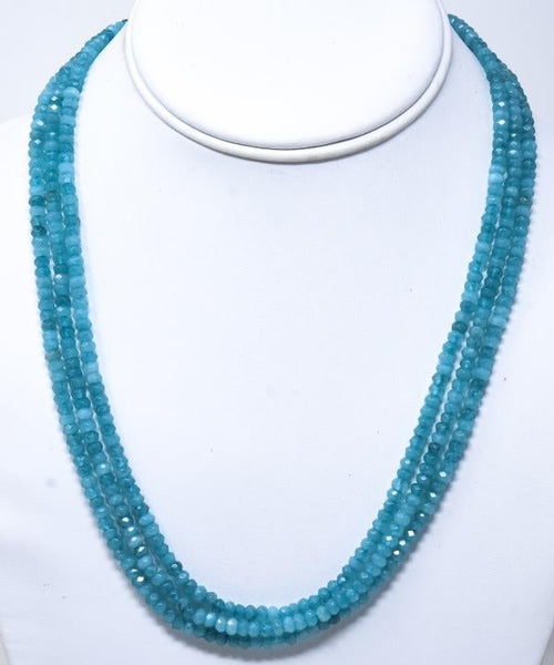 Faceted Aqua Blue Topaz & Sterling Necklaces