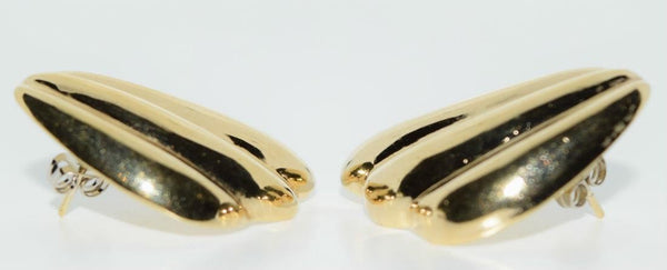 Gold Over 925 Sterling Silver Hollow Earrings