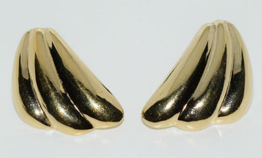 Gold Over 925 Sterling Silver Hollow Earrings