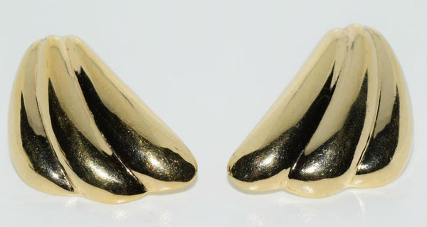 Gold Over 925 Sterling Silver Hollow Earrings