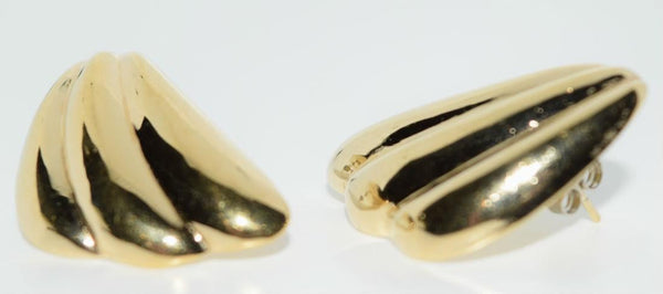 Gold Over 925 Sterling Silver Hollow Earrings