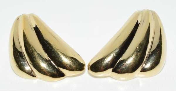 Gold Over 925 Sterling Silver Hollow Earrings