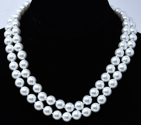 Hand Knotted 8mm Pearl Necklace Strands