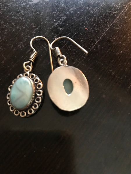 Natural Dominican Larimar Gemstone 18" Necklace & Earrings Set