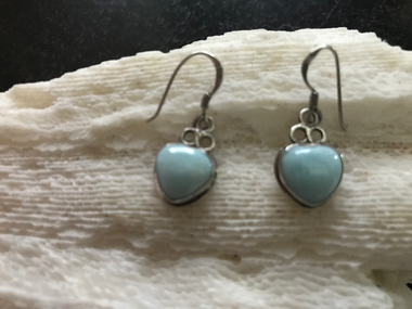 Larimar heart earrings