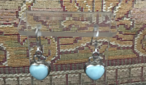 Larimar heart earrings