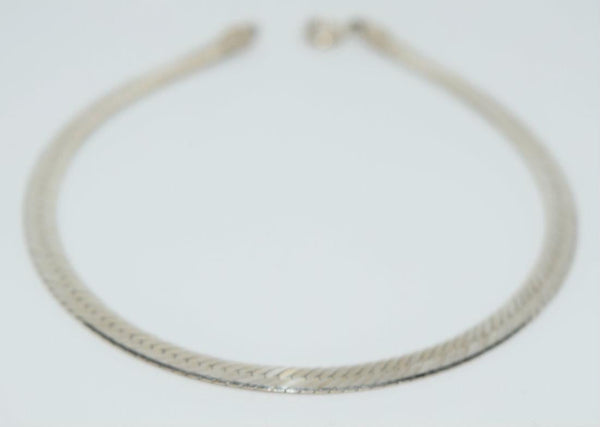Italian Sterling Silver Herringbone Bracelet 7.5"